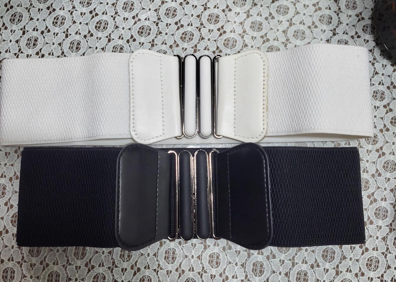새상품)스판 벨트블랙,화이트 2개