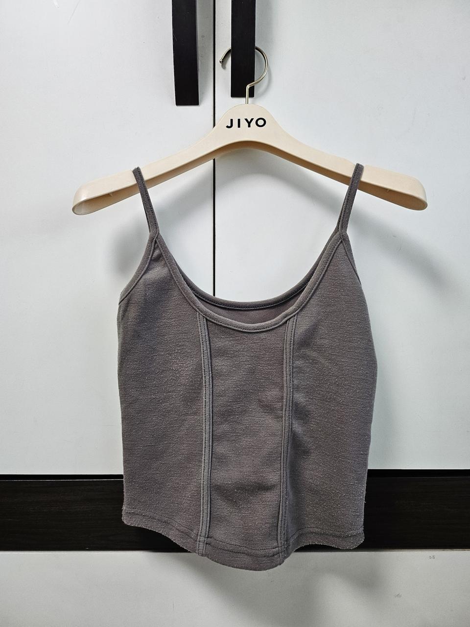 카키 니트 나시