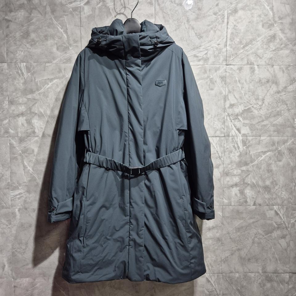 DKNY 후드 벨트 롱다운