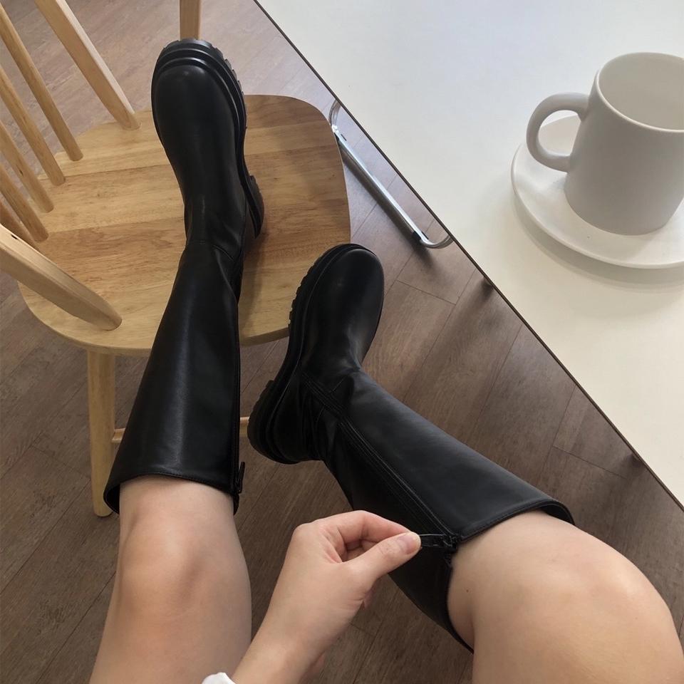 니하이 통굽 슬림핏 롱부츠 230