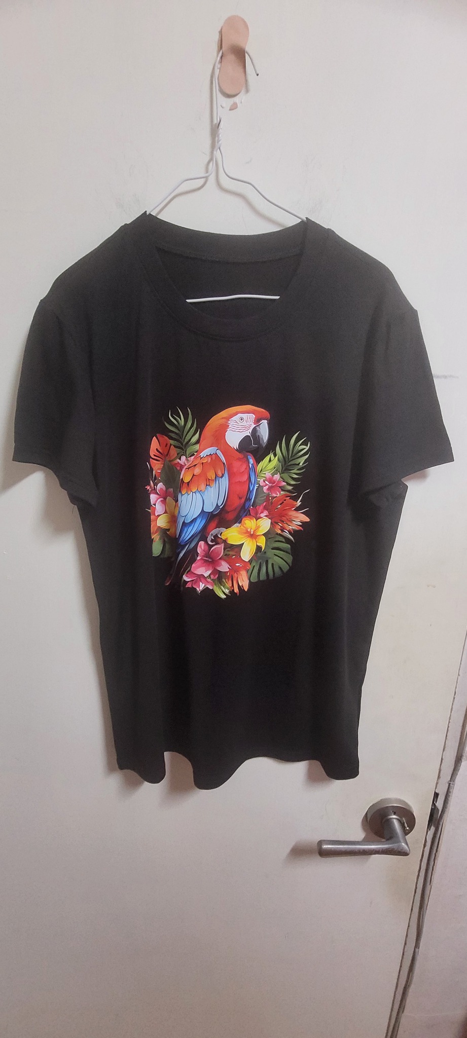 플라워앵무새 반팔원피스 검정 M(77)새상품