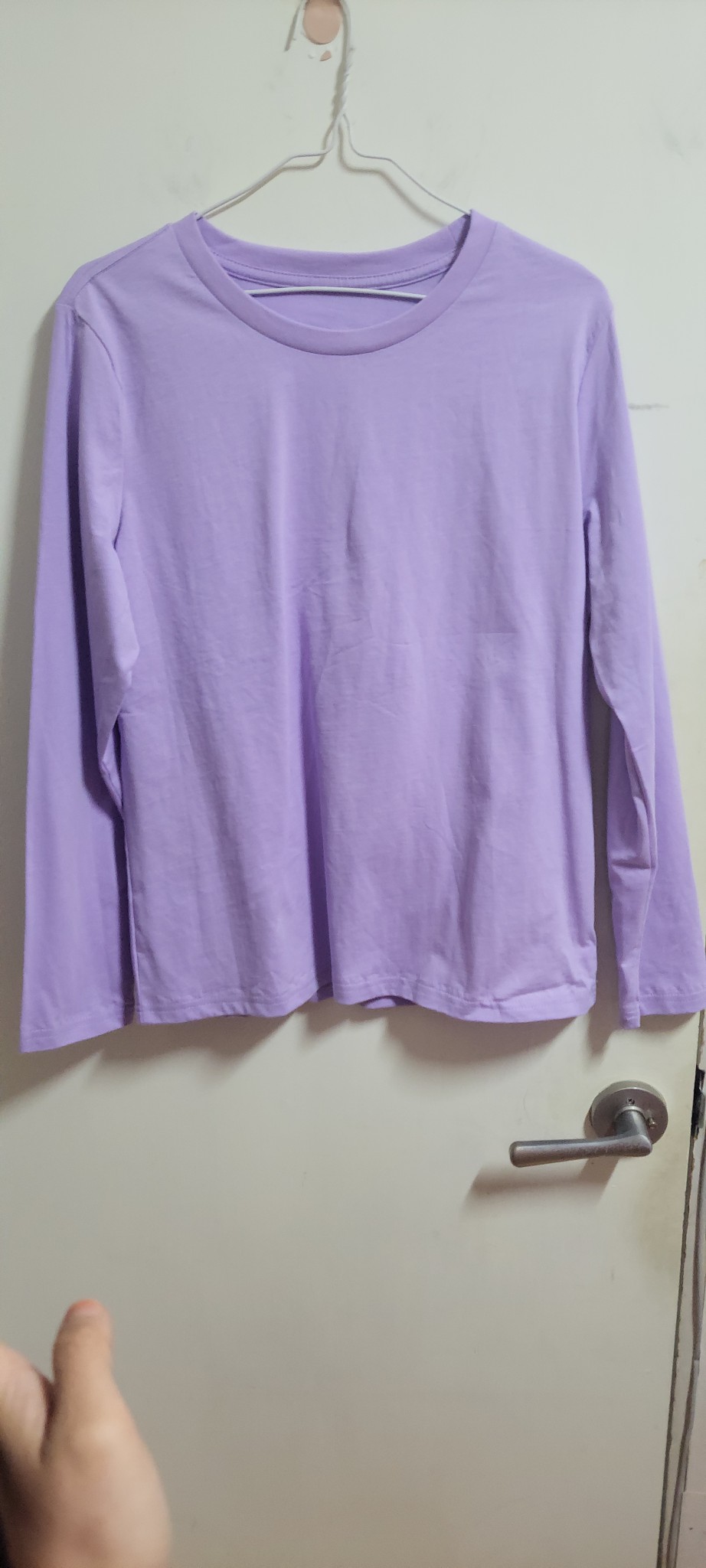 연보라색 여성용 긴팔 순면티셔츠 M(77)새상품
