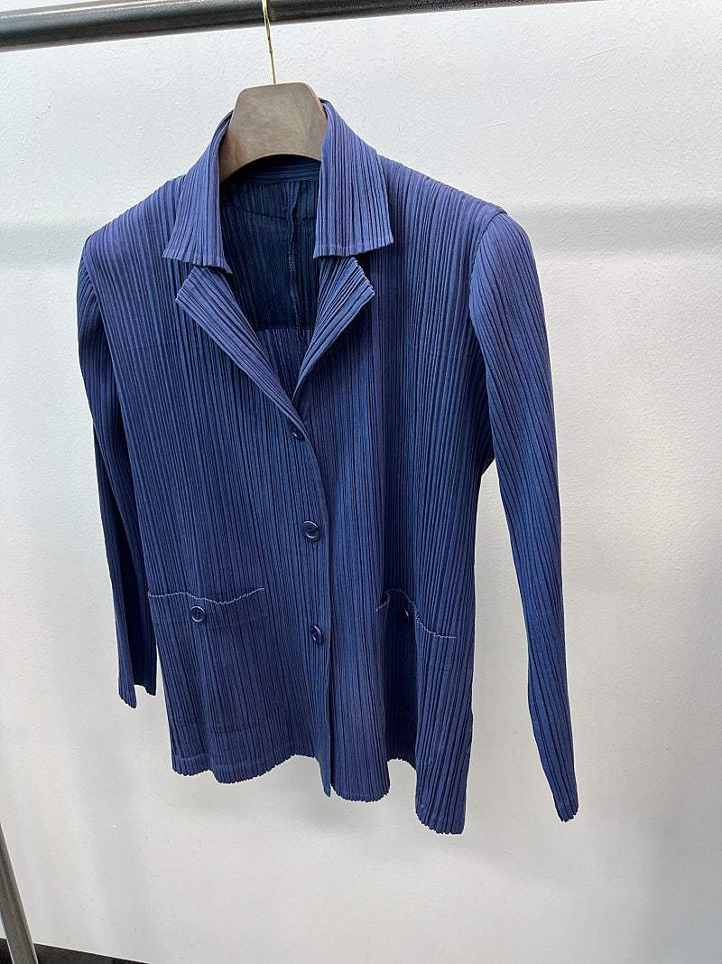 여) 플리츠플리즈 미스티퍼플 가디건