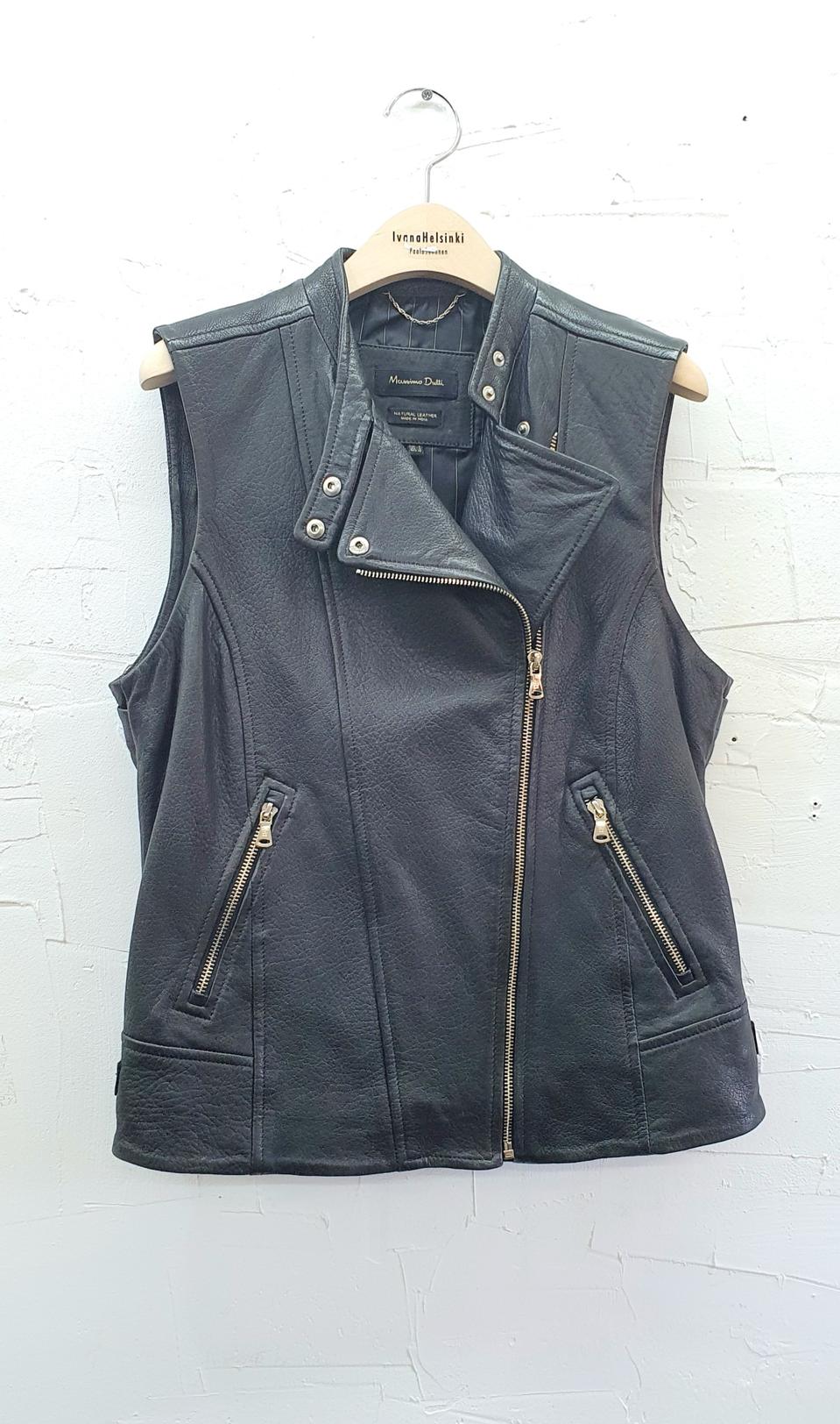 마시모두띠 천연 양가죽 라이더 베스트  S