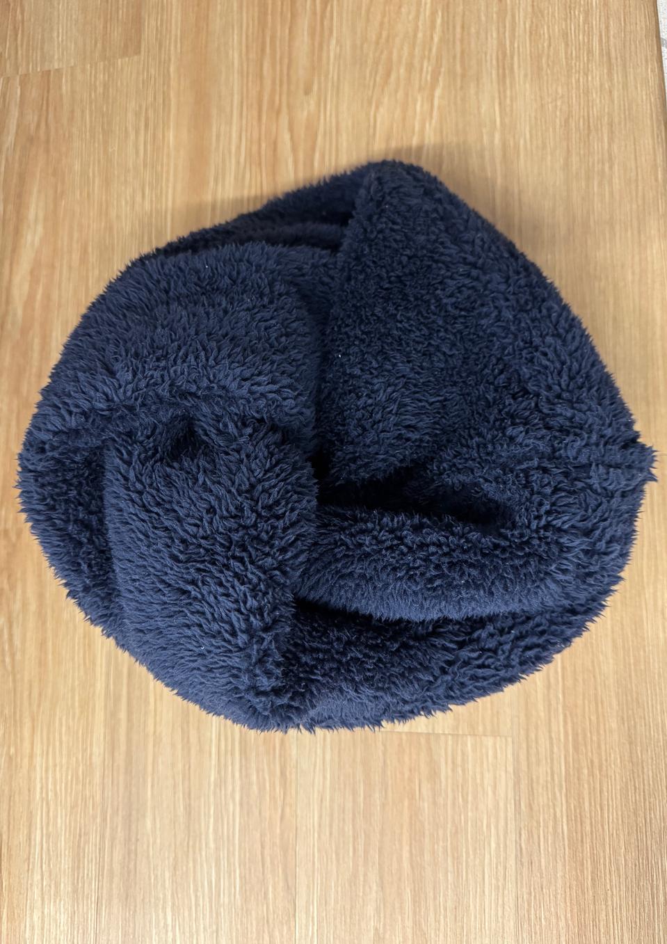 무인양품 방한 보아 후리스 넥워머 머플러 네이비