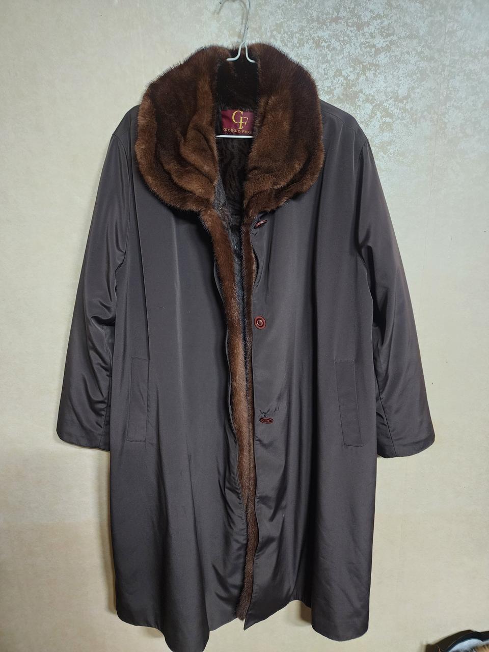 조르지오페리 밍크안감털 롱코트