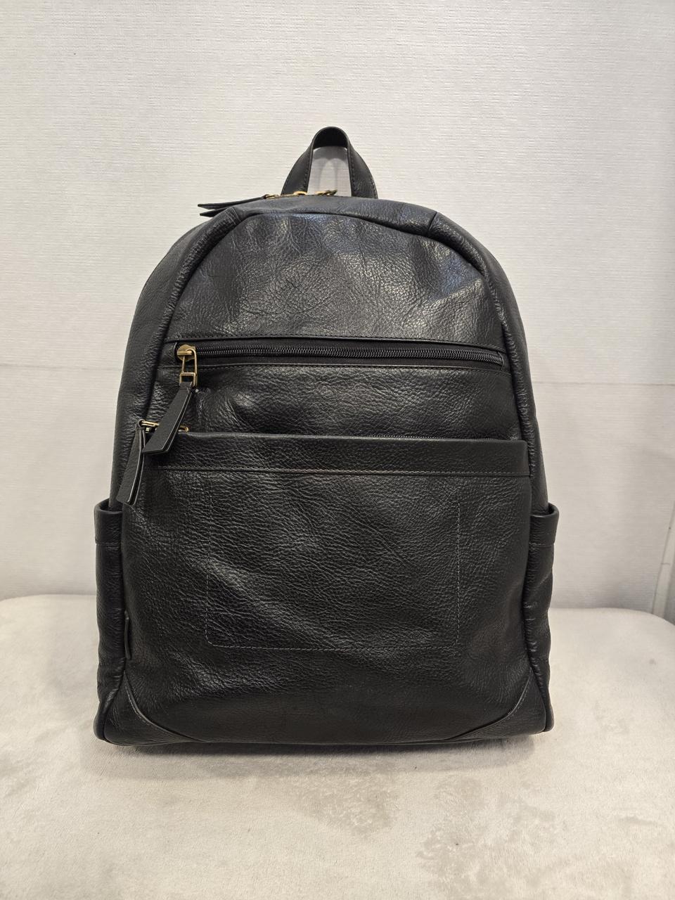 파슬 FOSSIL 트레비스 남성  블랙 소가죽 백팩