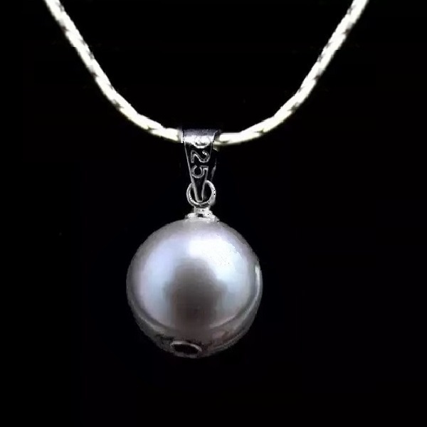 2-65. 925S/10mm 그레이 천연 담수 진주 펜던트 목걸이