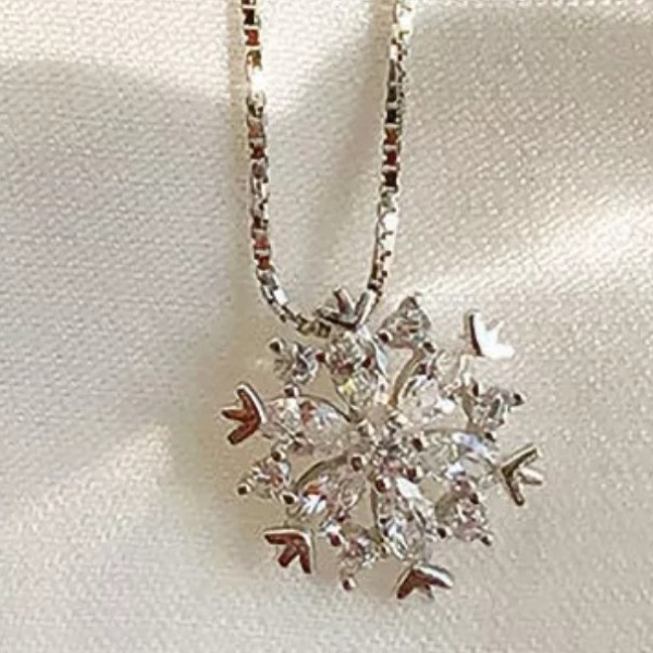 4-12. 925S/오스트리아 크리스탈 눈꽃 펜던트 목걸이