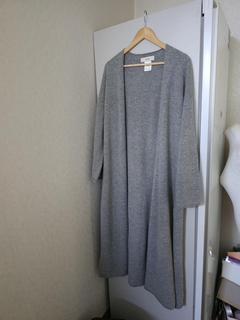 vegetable 울 캐시미어 롱롱 가디건