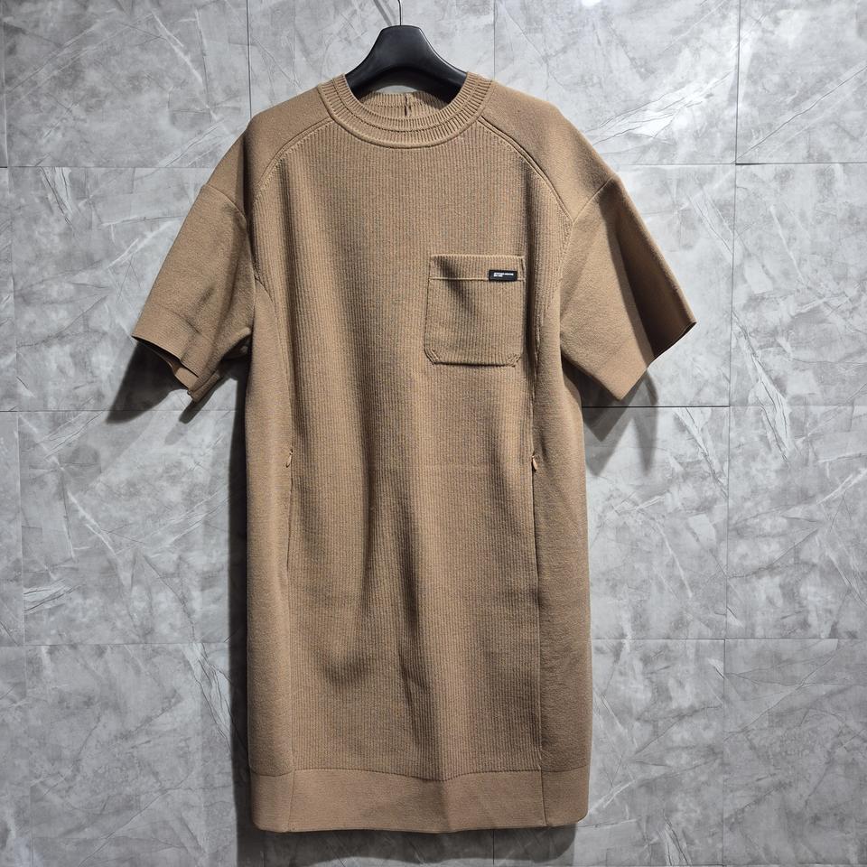 시스템 니트 반팔 원피스