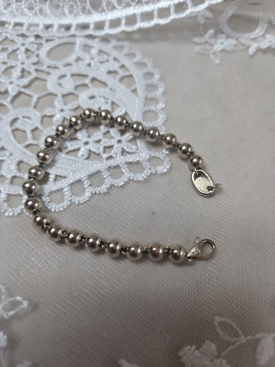 주말만14k 리얼화이트 볼팔찌