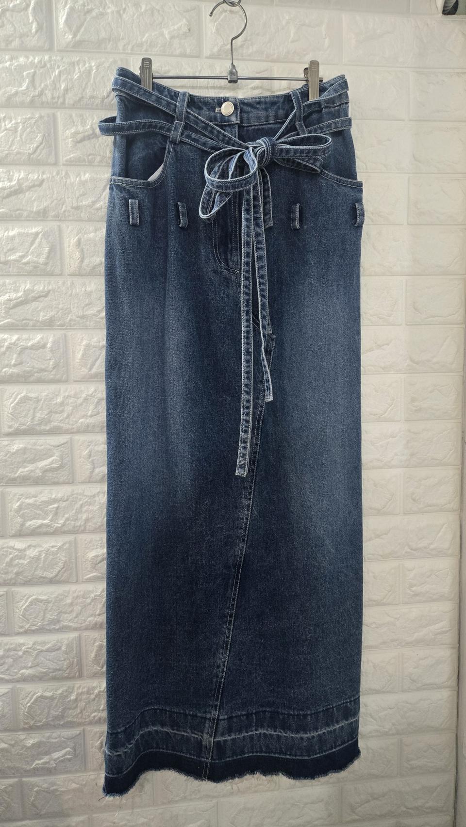 롱 데님스커트