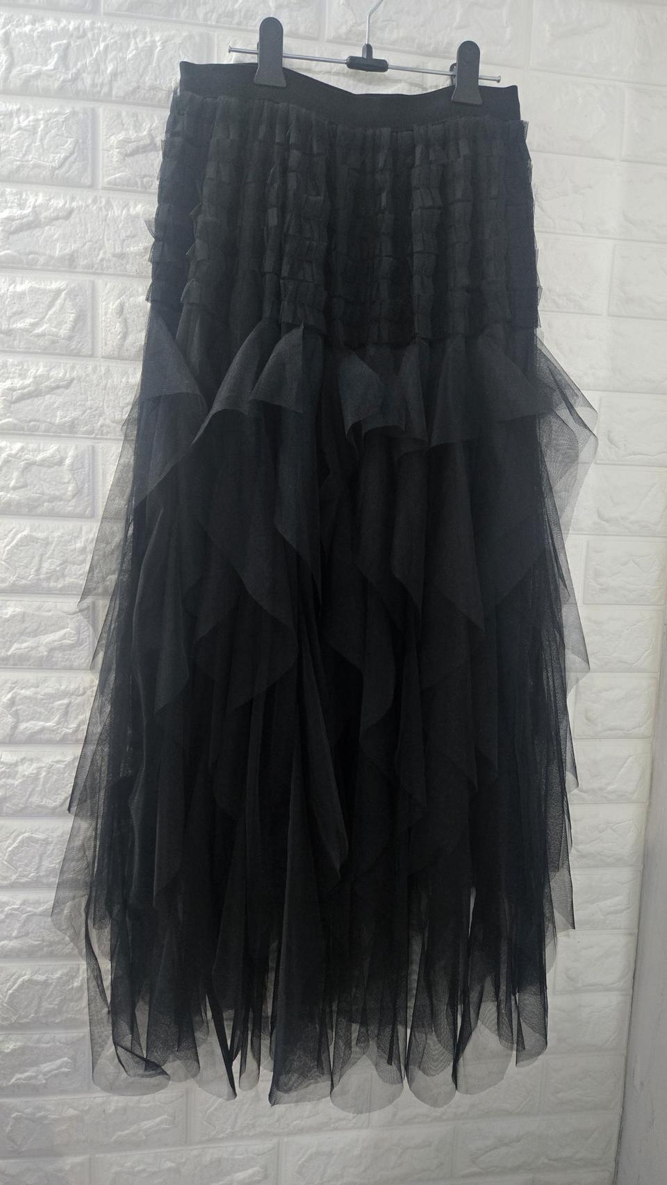 시스루 쉬폰 스커트