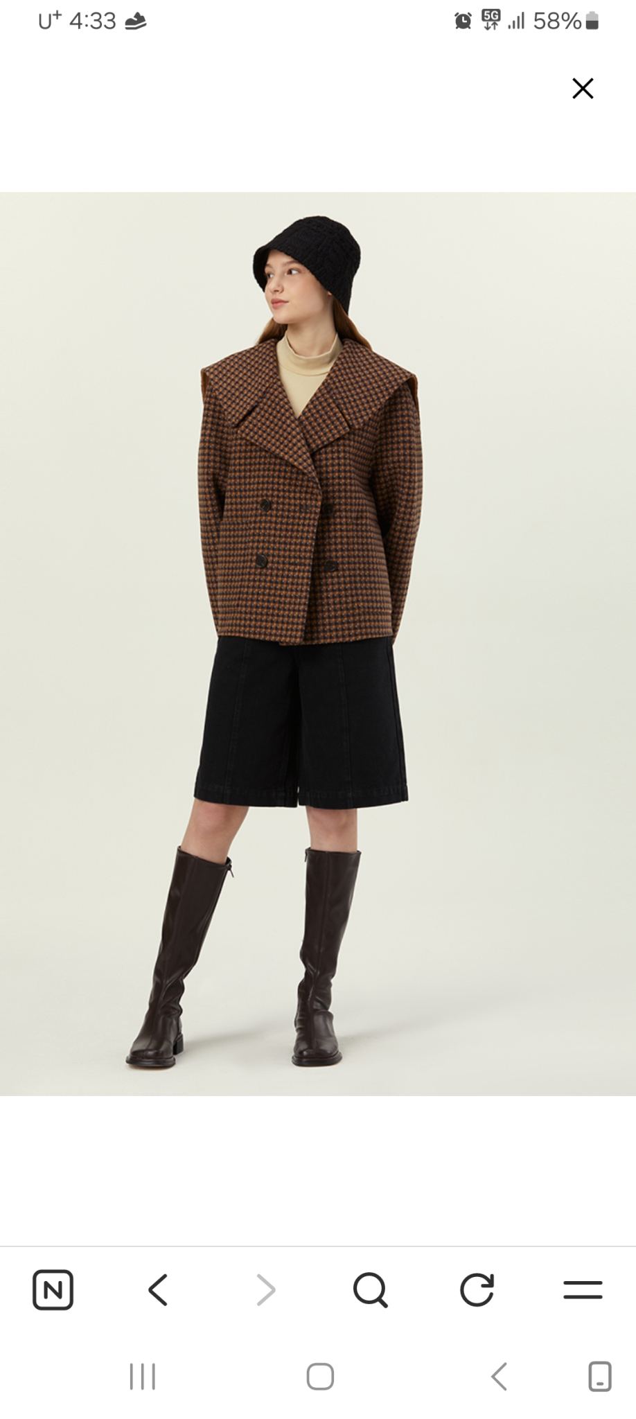 COVETBLAN 세일러카라 핸드메이드 숏자켓