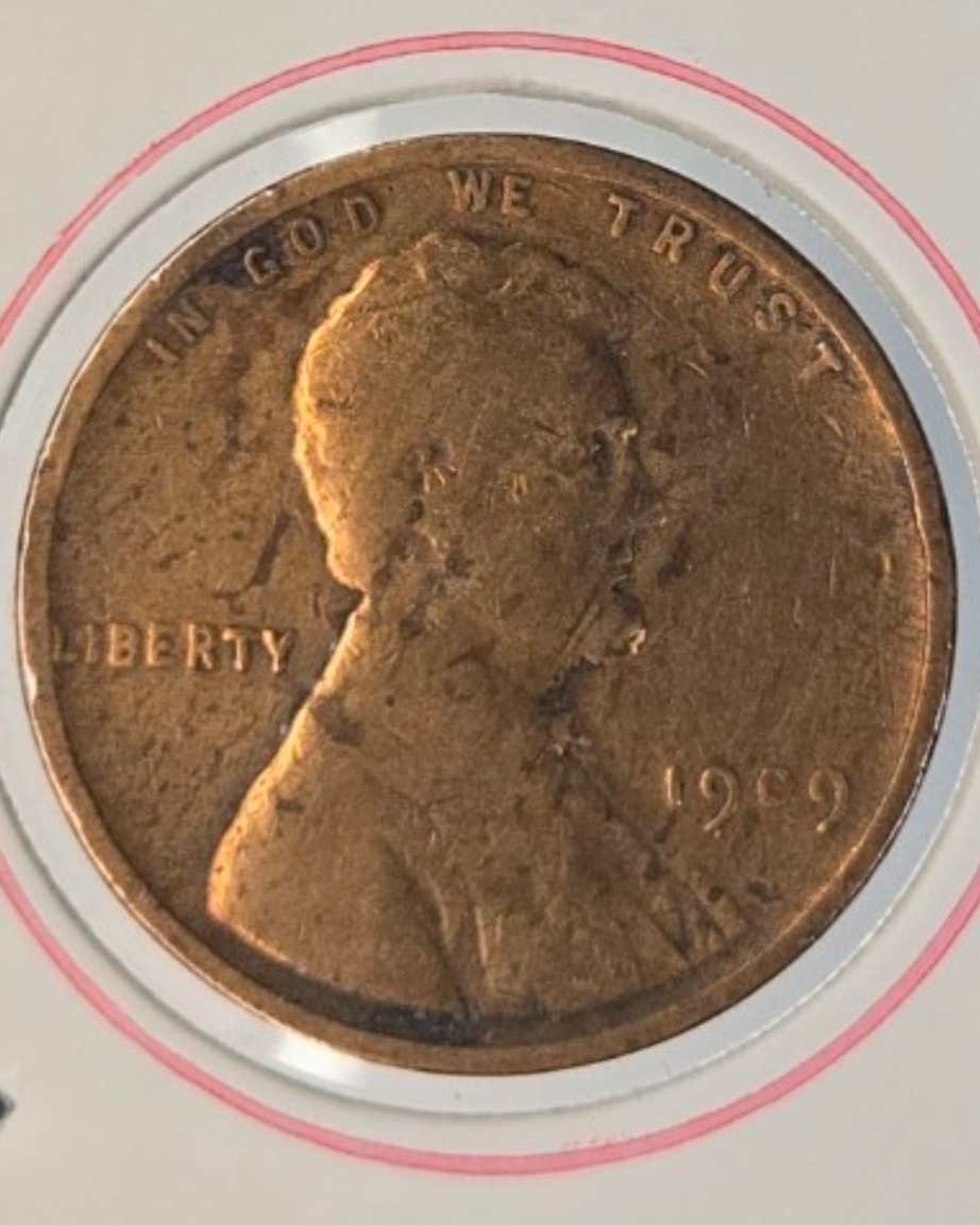 A02B희귀 안압에러 1909년 미국 최초발행한 링컨1센트