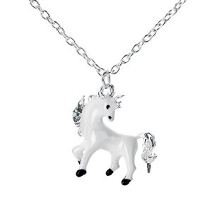 3/18. 큐빅 지르코니아/에나멜 유니콘 펜던트 목걸이