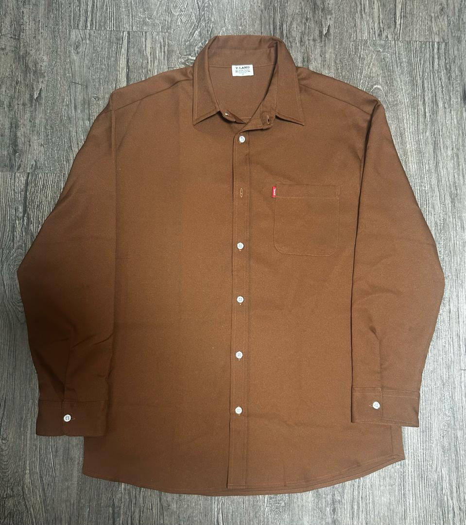 오버핏 브라운 포켓 셔츠 (L~XL)