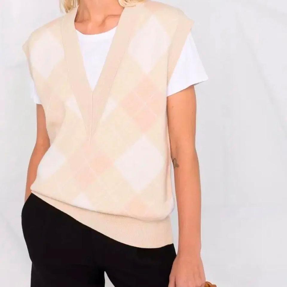  산드로 캐시미어 울 니트 브이넥 조끼 여성 오버핏 1 L 까지 사랑봉봉