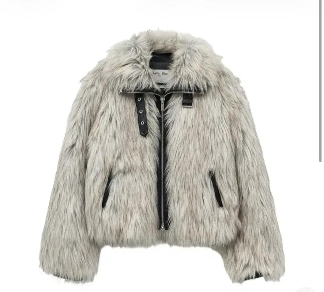 마뗑킴 퍼자켓 아이보리