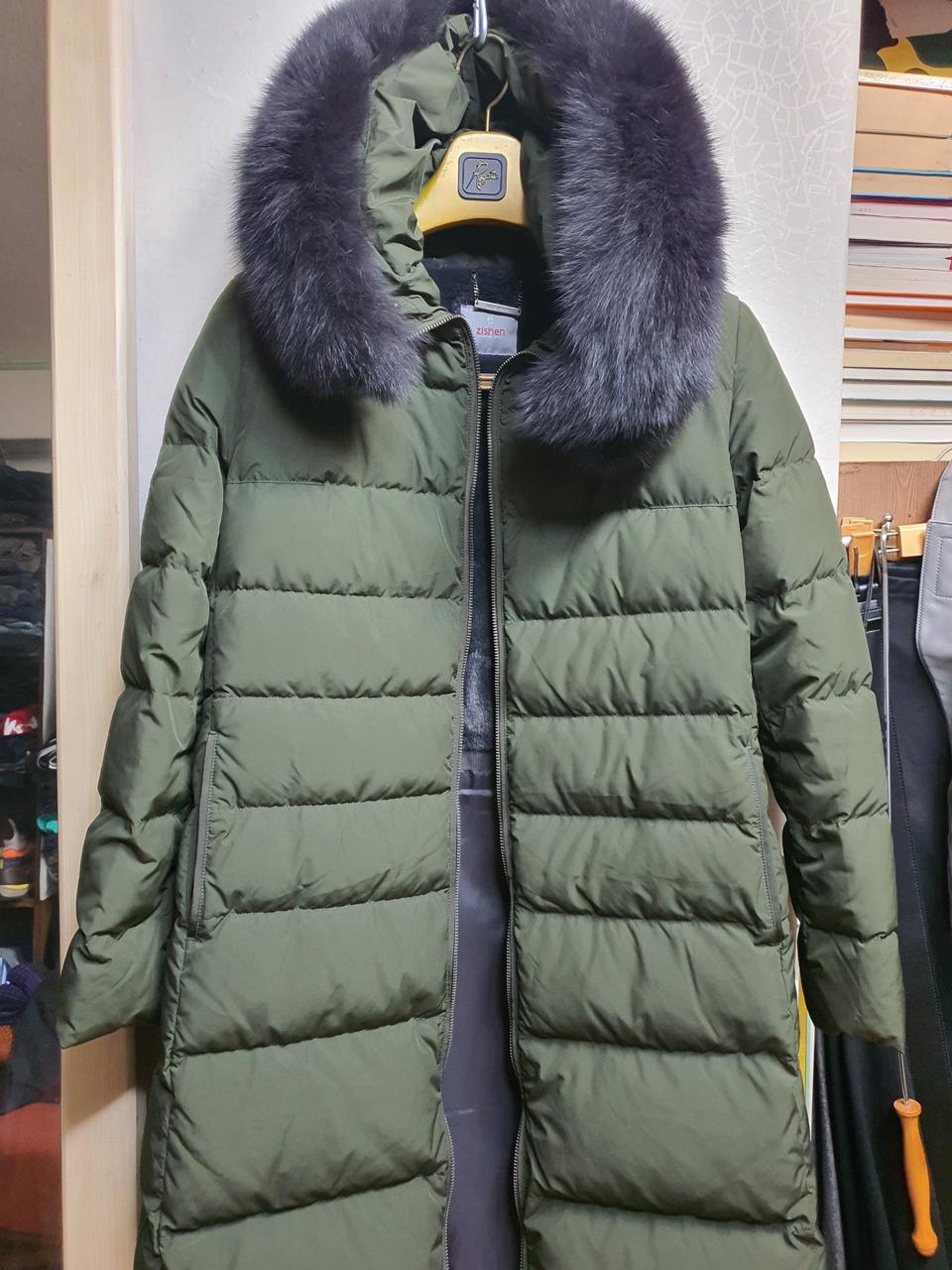 지센 덕다운 여성 모피 패딩