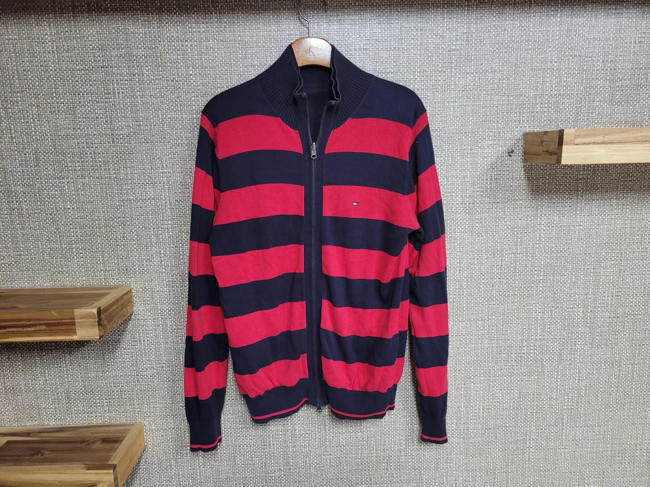M 95사이즈 타미힐피거 양면 니트 집업 자켓 빈티지 아메카지