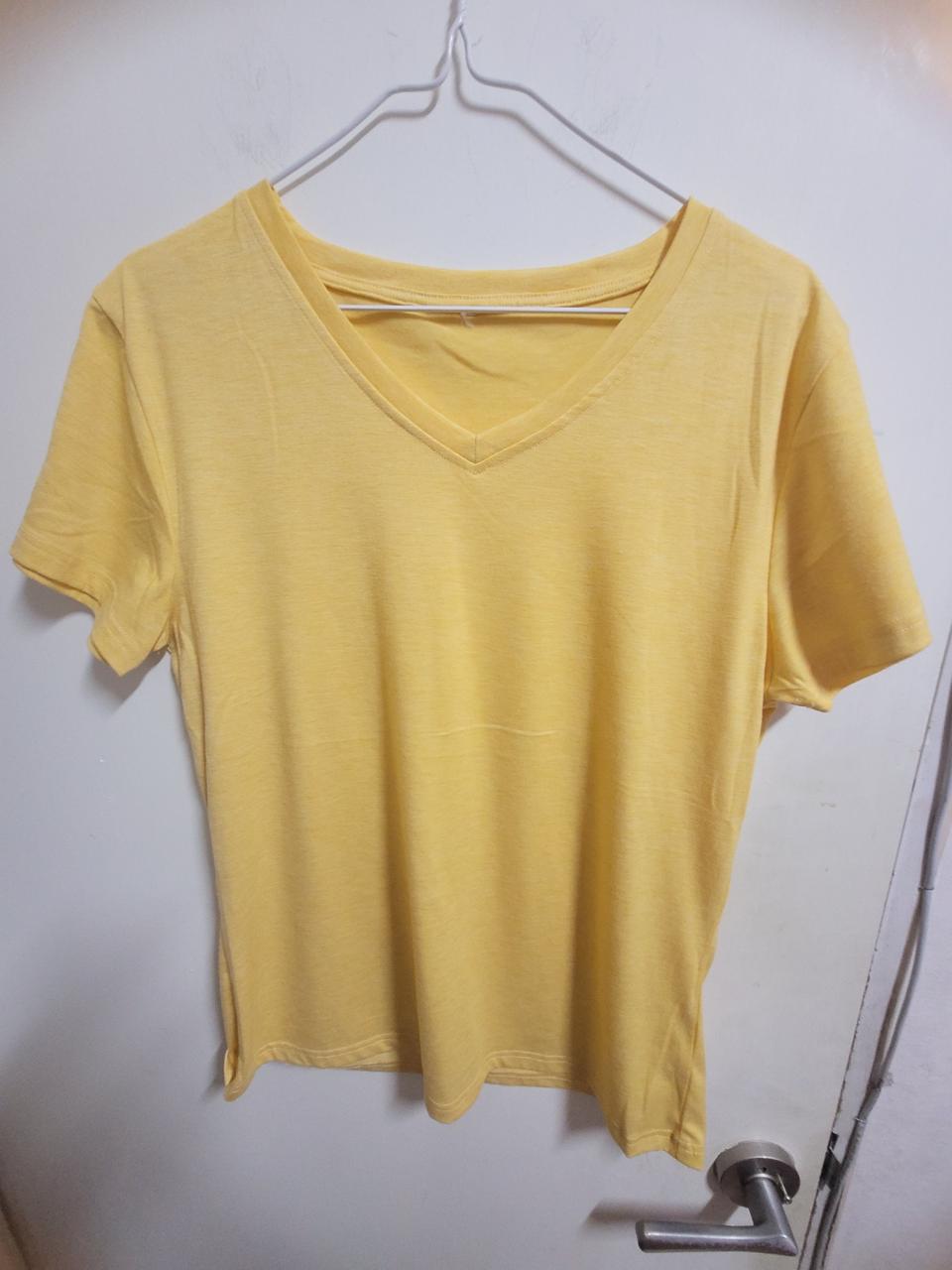 여성용 V넥반팔 옐로우(77)