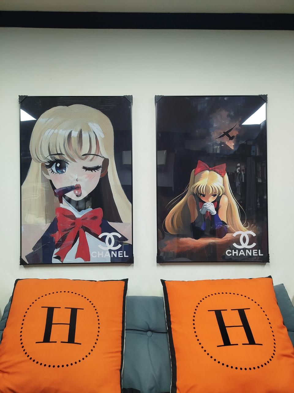 세일러문 샤넬 인물화 유화 팝아트 그림액자 그림 액자 인테리어소품