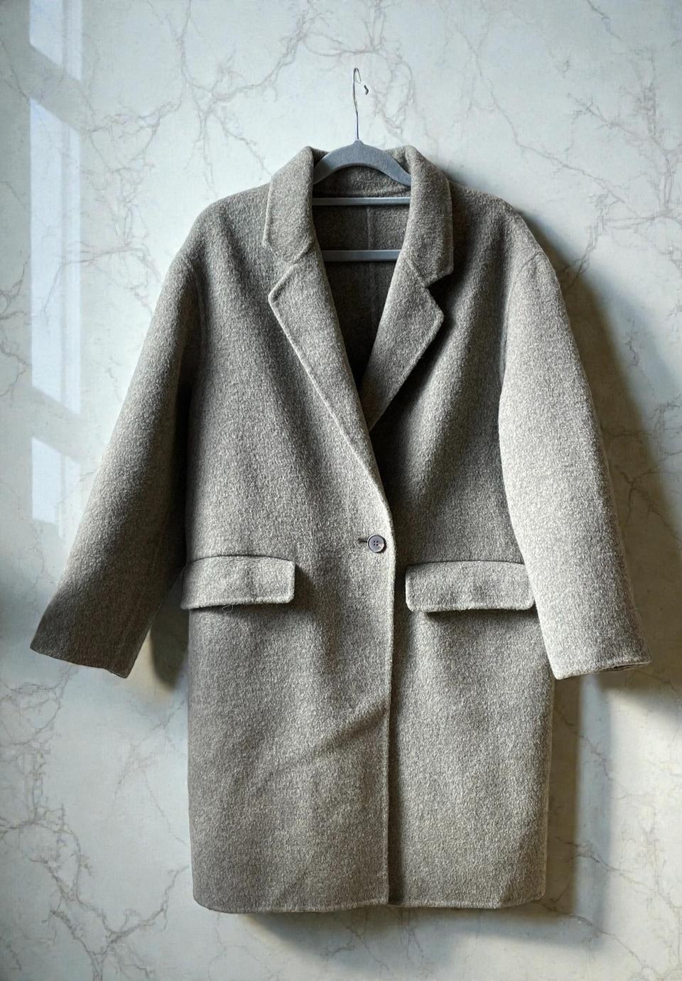 ALL&SUNDRY 올앤선데이 카키그레이 울 모직코트