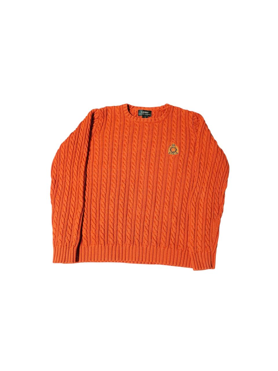 로렌 랄프로렌 케이블 니트 오렌지 S