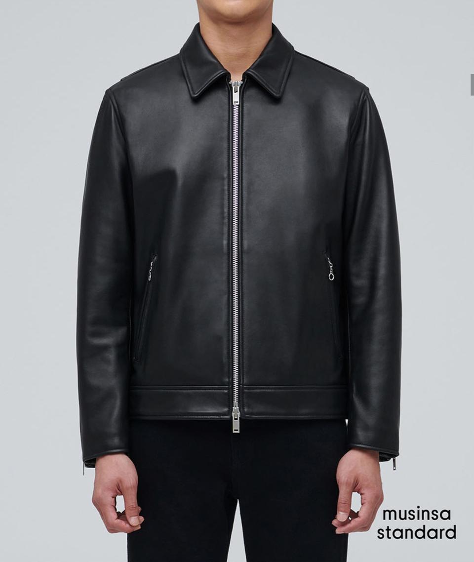 무신사스탠다드 램스킨 싱글 라이더자켓 블랙 M