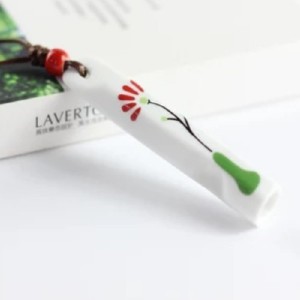 70. 매듭 로프체인/꽃 무늬 세라믹 휘슬 펜던트 목걸이