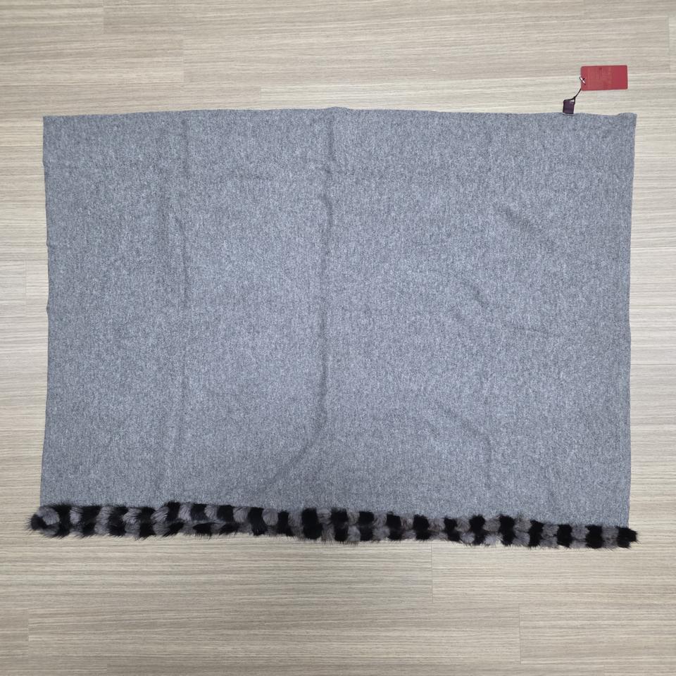 새제품) 레노마 천연밍크 두른 대형 니트 머플러/ 쇼올