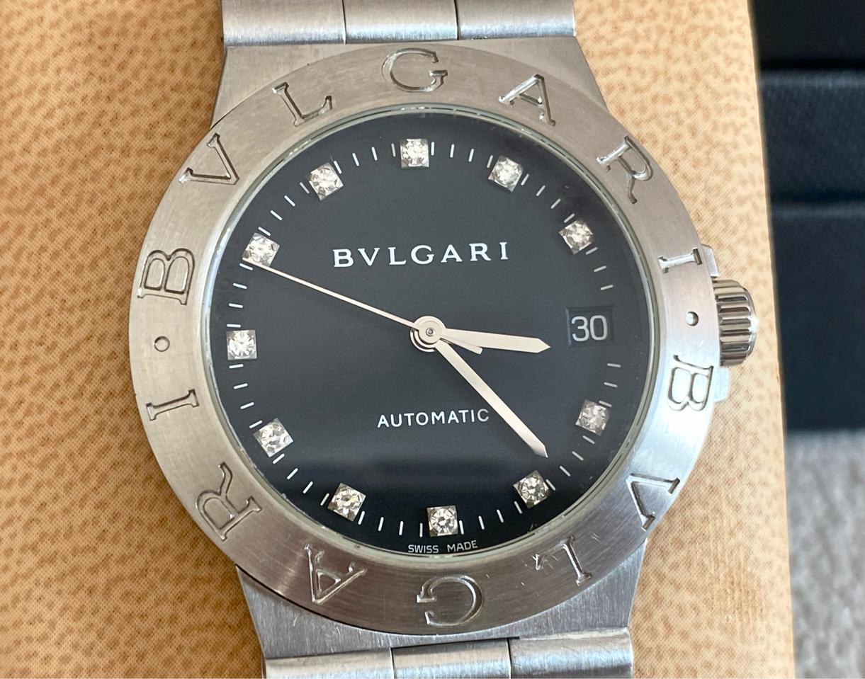 불가리 디아고노 LCV35 다이아 11P 남성용 35mm 미듐 오토