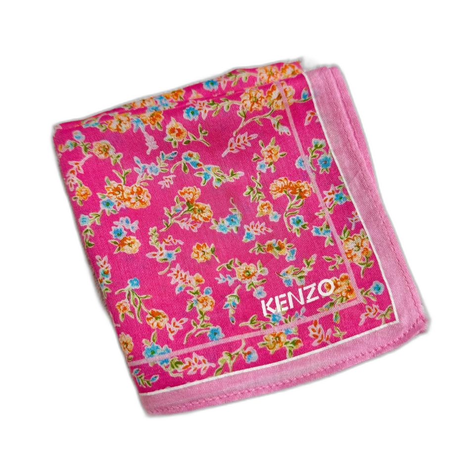 KENZO 겐조 핑크 꽃무늬 손수건