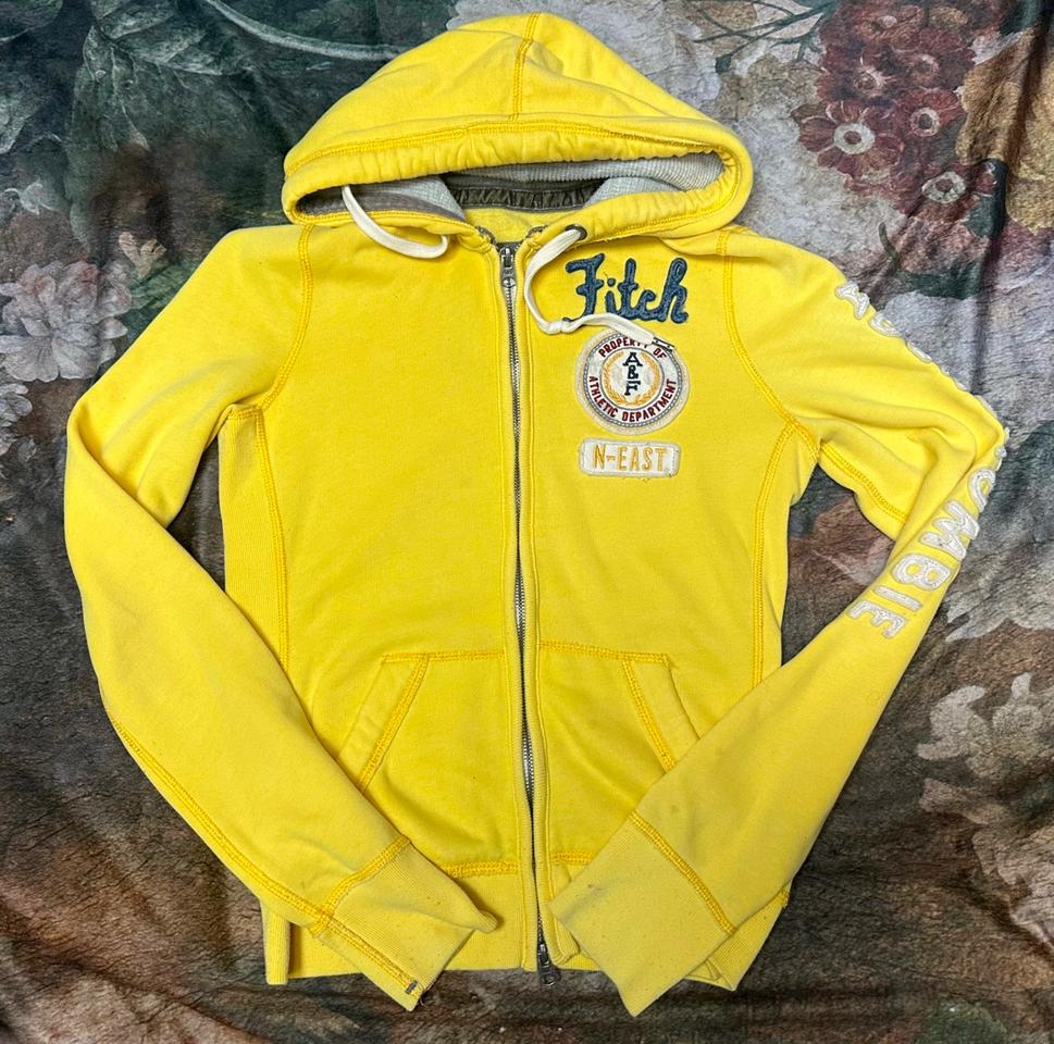 아베크롬비 빈티지 옐로우후드집업 S 후드집업 홀리스터 후아유후드집업