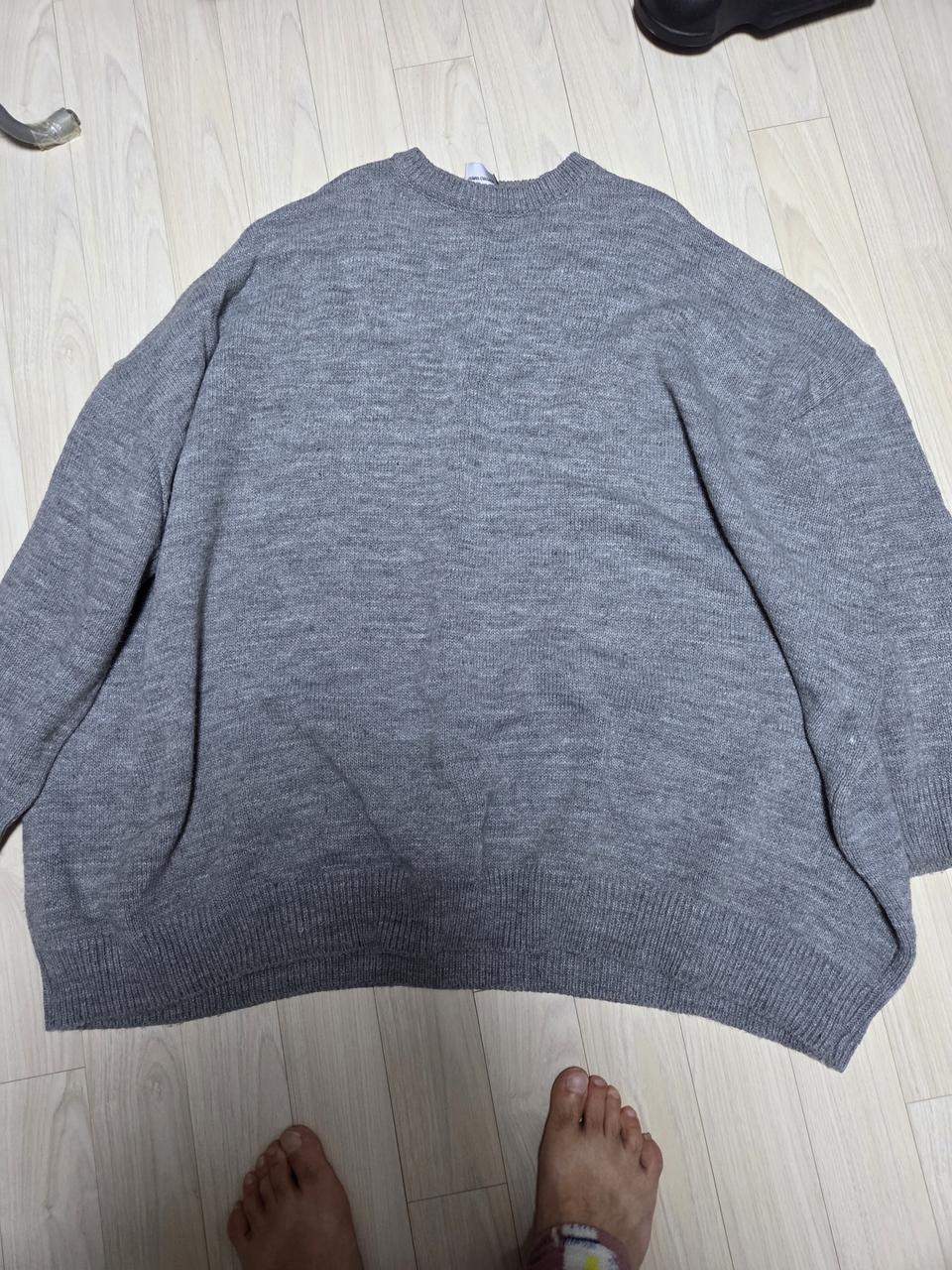 베트멍 오버핏 그레이 니트 110사이즈