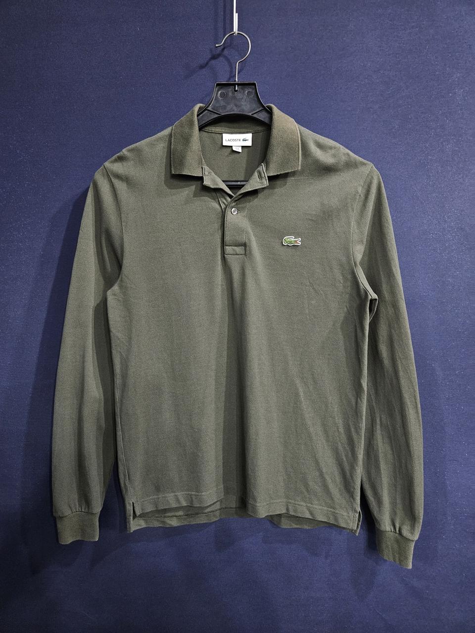 라코스테 카키 남성 95 카라 긴팔티셔츠