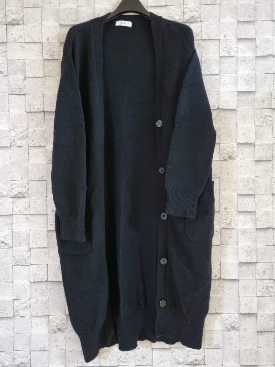 LIST 모소재 블랙 롱~니트가디건