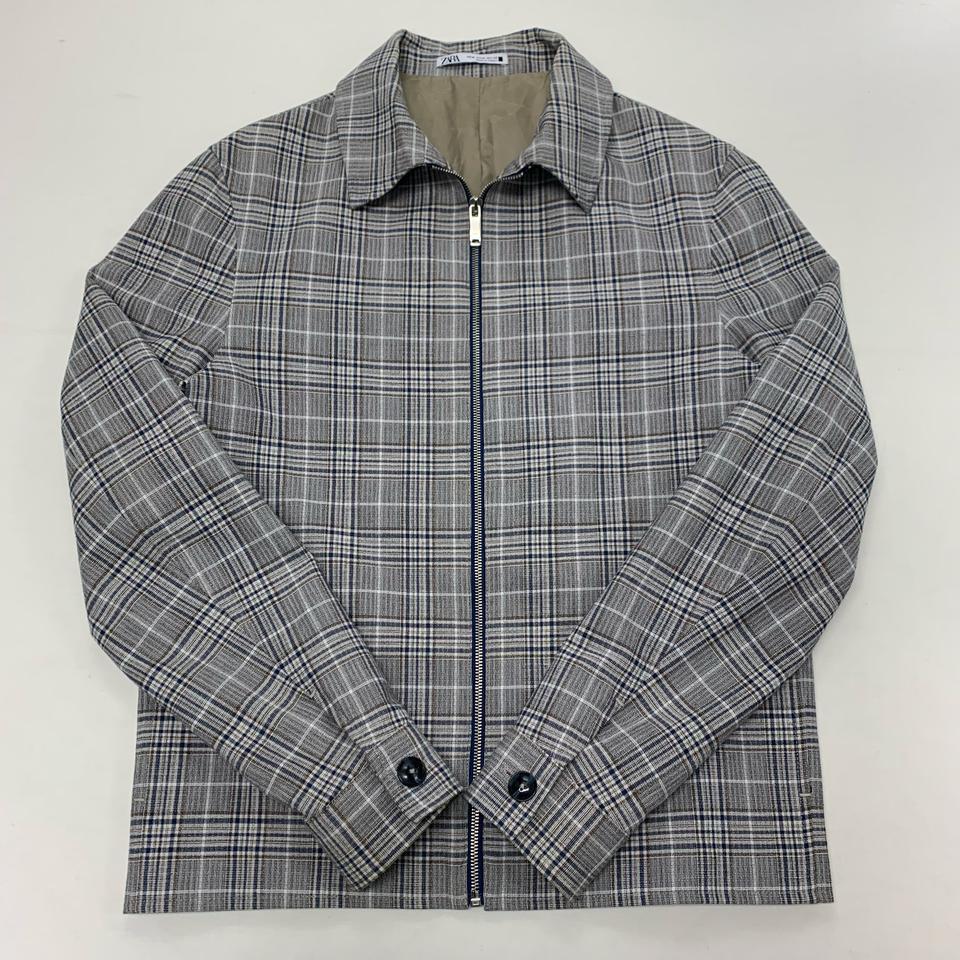 ZARA 자라 체크 블루종 자켓 (M)