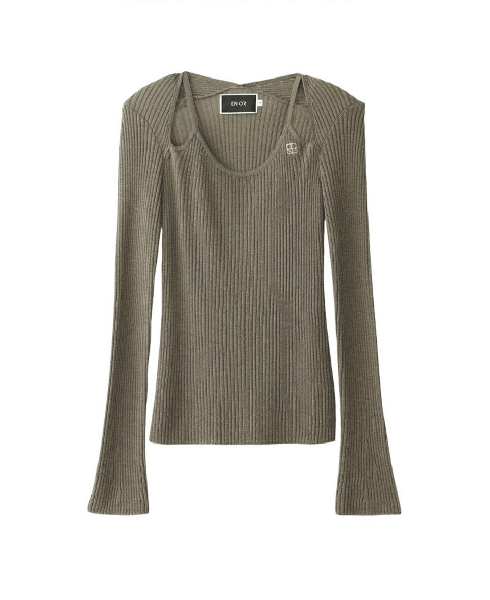 택O) [s] 엔오르 슬림 레이어드 니트 브라운 [차정원, 웬디 착용]