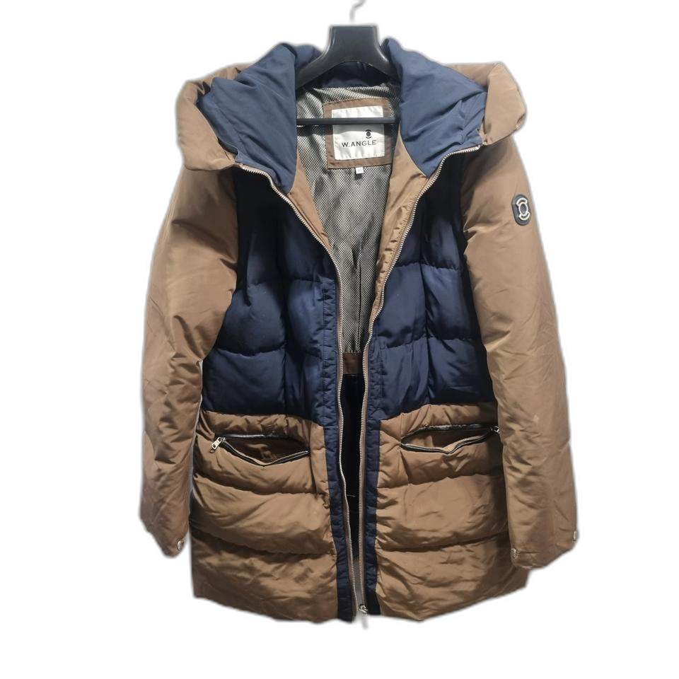 W.ANGLE 웽글 배색 후드 패딩 점퍼