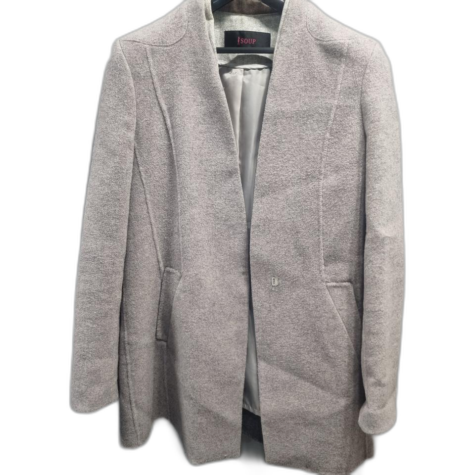ISoup 그레이 모직 코트