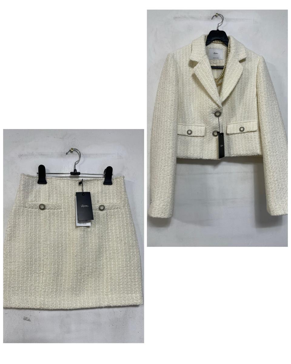 택ㅇ특가새)N5993 roem 로엠 트위드 자켓.미니 스커트.크롭.세트