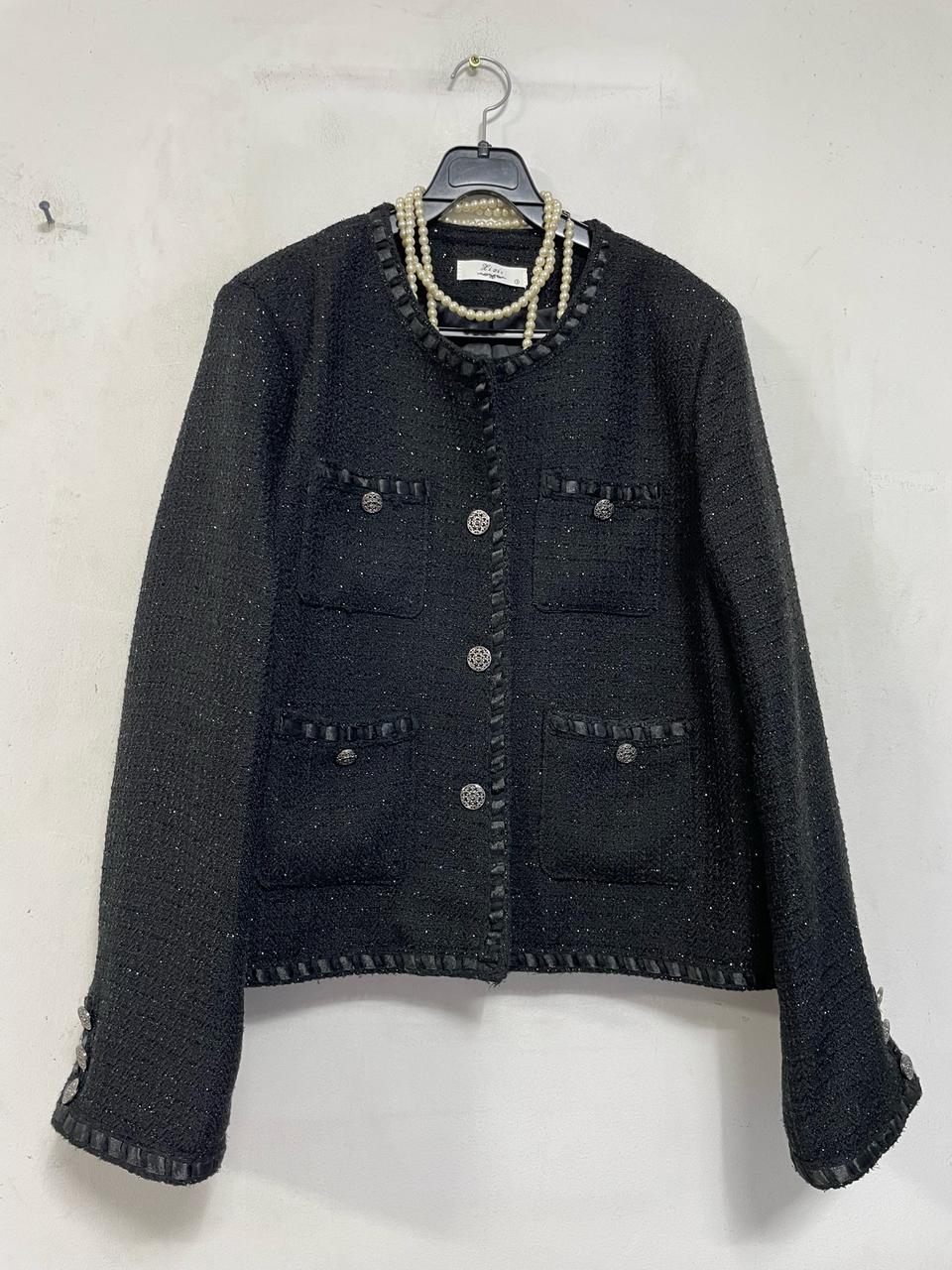 포켓 트웨드 자켓.노카라