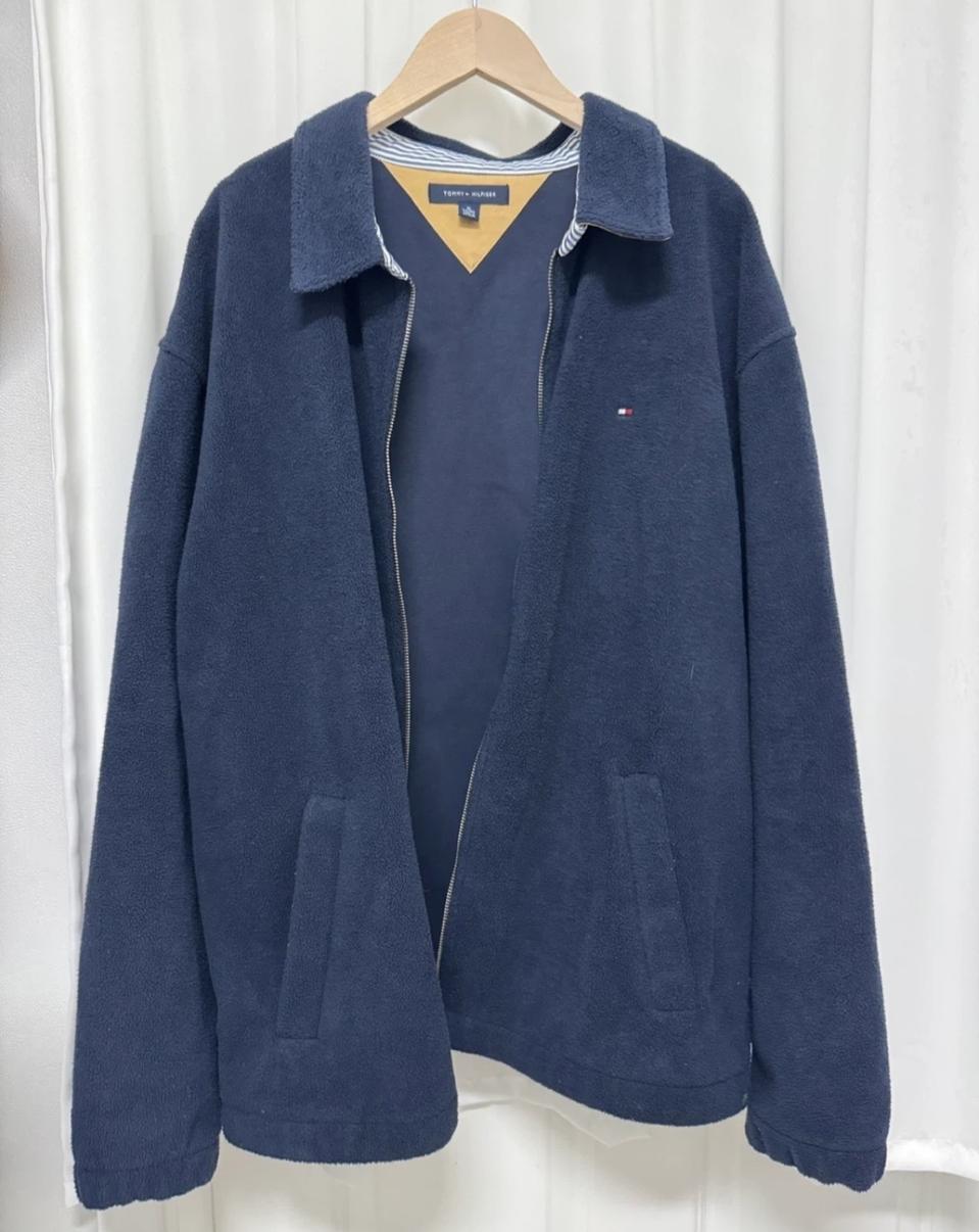타미힐피거 네이비 플리스 집업