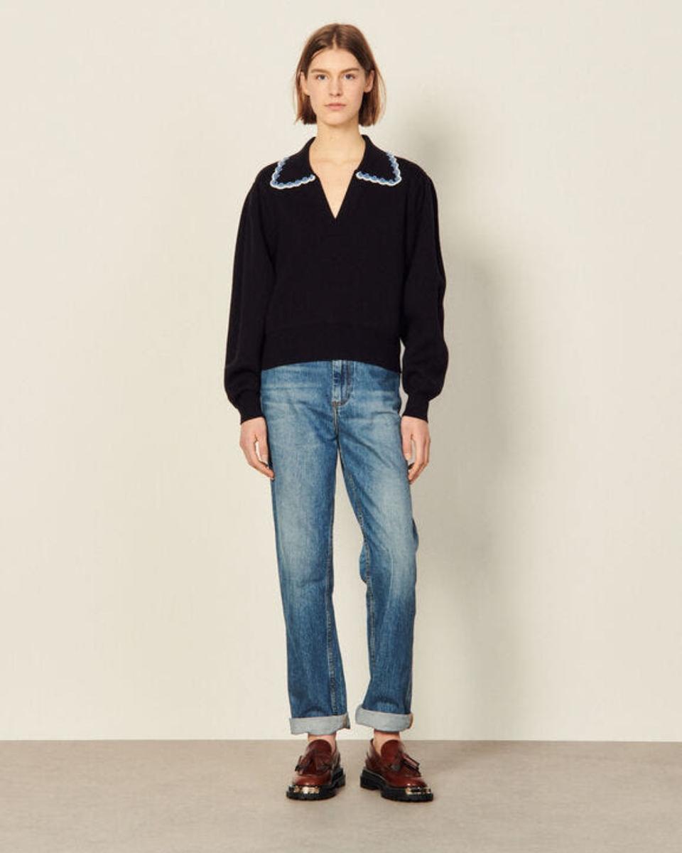 산드로 크로쉐 브레이드 스웨터 1사이즈