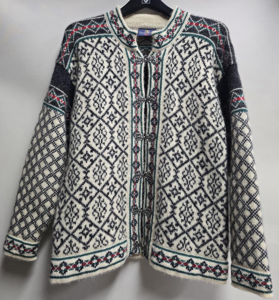 노르웨이 스예벨란드 노르딕 울 은장 가디건