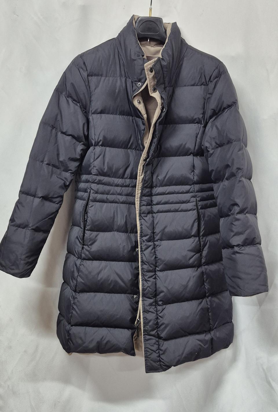 Chariot블랙 여성양면 롱  구스다운패딩 코트 100(90)