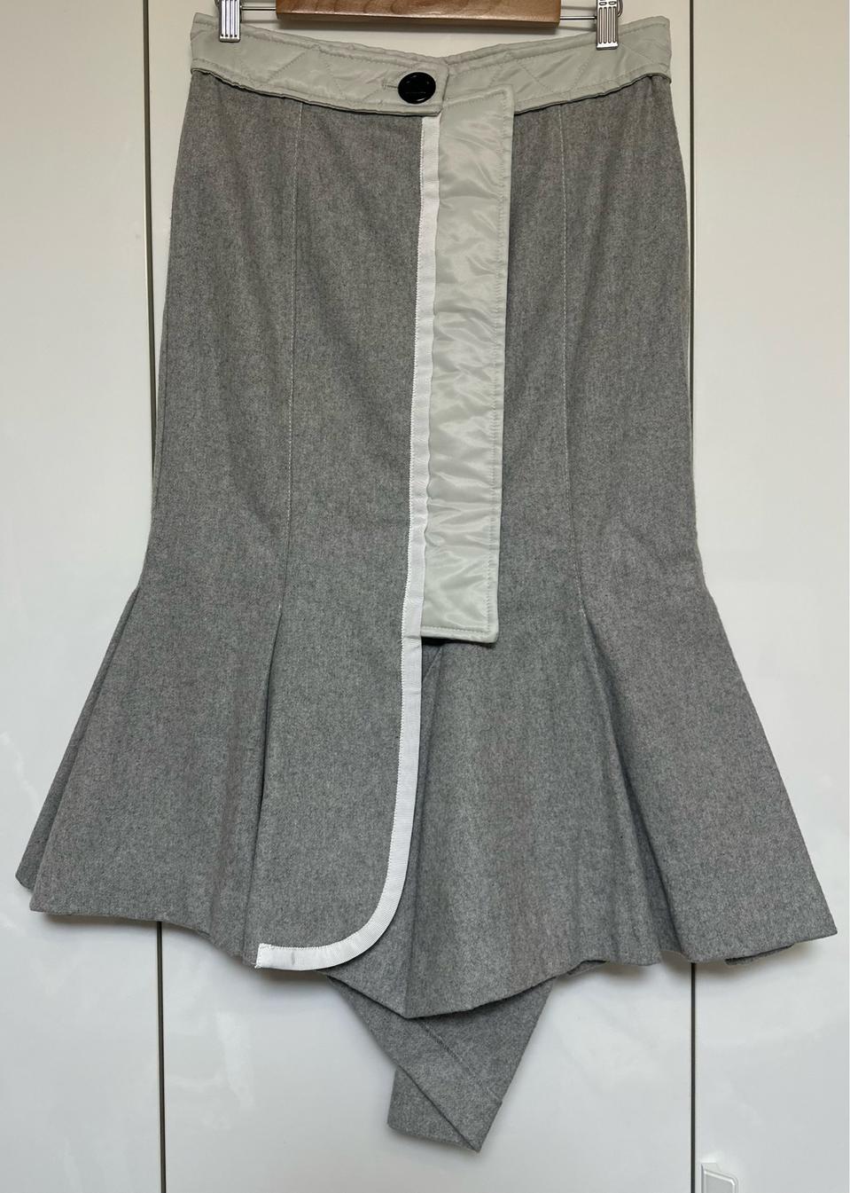 사카이모직 언발란스 울스커트 그레이